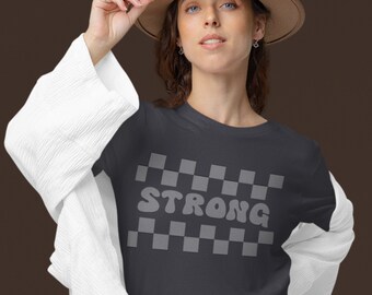 Strong Affirmation: Spread Love Everywhere You Go with Our Dark Gray Inspirational Tee! Retro Vintage Font, Teacher Gift