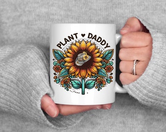 Plant Daddy Sunflower Cowboy Mug: For the Wild at Heart Gardener, Boho Rustic Charm