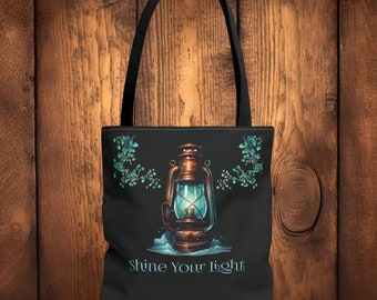 Tranquil Glow Tote: Illuminate Your Journey, Everyday Tote, Shine Your Light, Gift for Her, Birthday Gift
