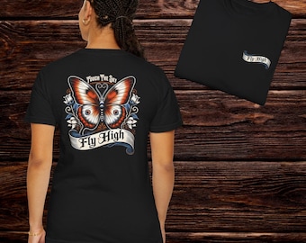 Butterfly Back Design Comfort Colors Tee: Nature Lover Gift