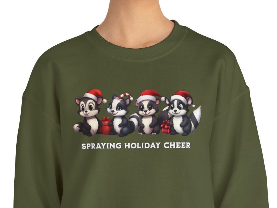 Spraying Holiday Cheer: Xmas Skunks Sweatshirt Funny - Etsy