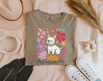 French Bulldog Floral T-Shirt: Dog Lover Gift
