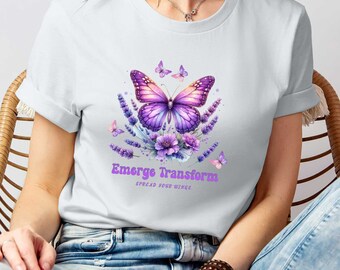 Boho Butterfly Tee, Inspiring Transformation, Gift for Her, Butterfly Lovers, Cottagecore