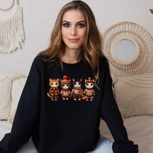 Festliches Weihnachtskatzen Sweatshirt: Urlaub Kitty Rundhalsausschnitt