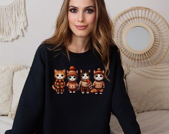 Festive Christmas Cat Sweatshirt: Holiday Kitty Crewneck