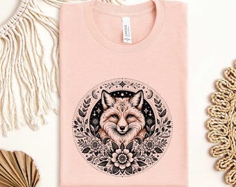 Cottagecore Fox Tee: Whimsical Boho Nature Shirt