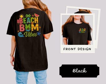 Beach Bum Vibes Comfort Colors Tee: Retro Summer Beachwear