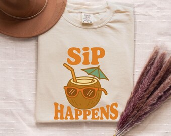 Coconut Sunglasses T-shirt, Retro Summer Vibes, Beach Vacation Shirt