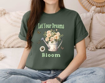 Dreams in Bloom Tee: Butterflies, Flowers, and Inspiration on Comfort Colors 1717 Unisex T-shirt, Cottagecore shirt, Gift for Her