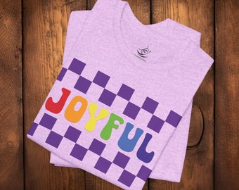 Joyful Rainbow: Spread Love Everywhere You Go with Our Inspirational Tee! Retro Vintage Font, Gift For Teacher, Birthday Gift