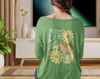 Retro Floral T-Shirt: 70s Flower Power, Unisex Graphic Tee