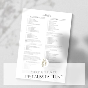 Checklist for initial equipment
