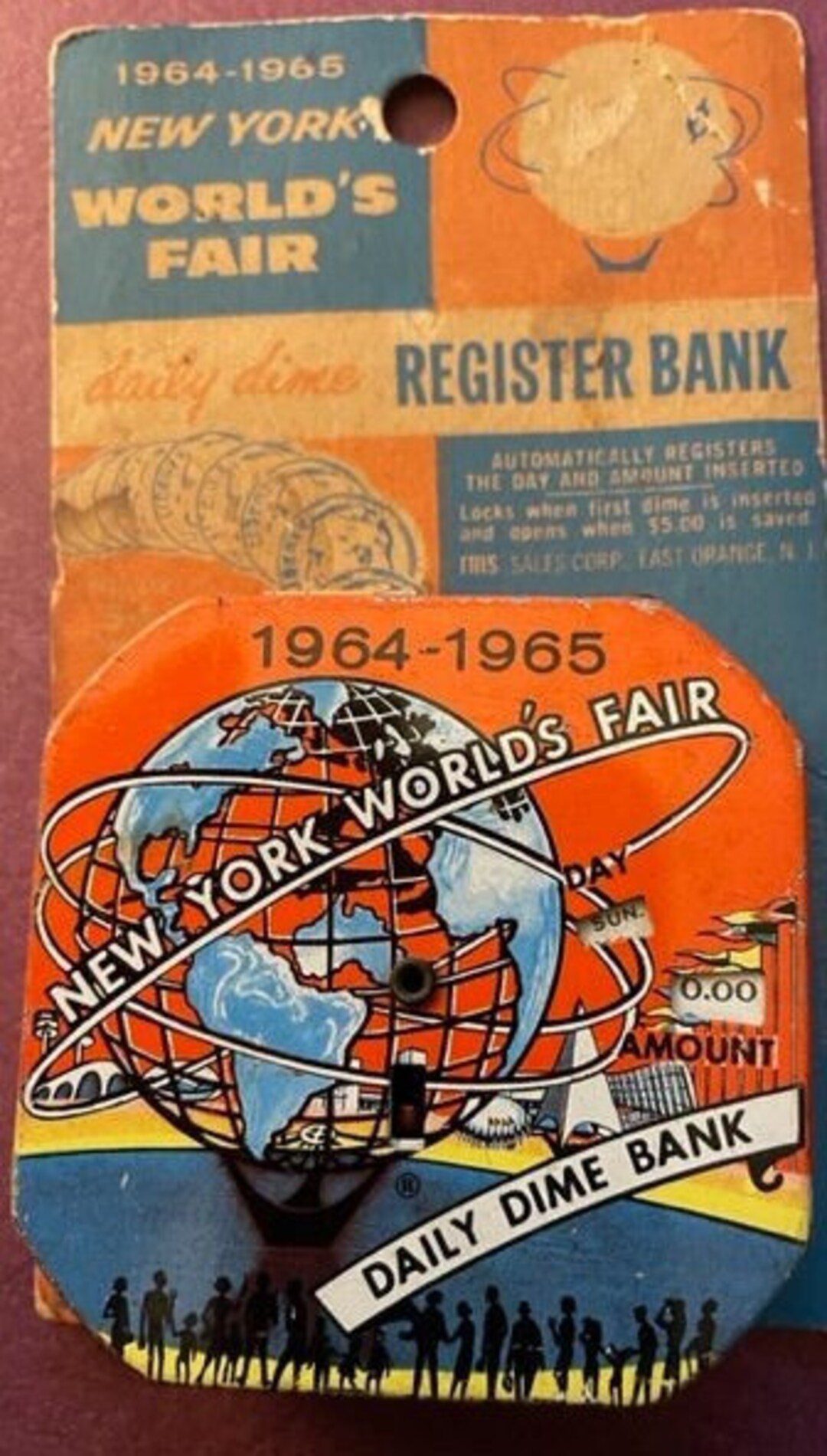 19641965 New York World's Fairvintage Dime Bankcollectable NOS on