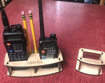 Baofeng F8HP and R5 Ham Radio desk stand holder ... SVG file only
