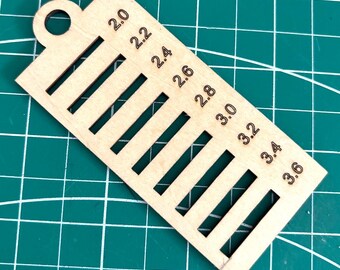 Set of 4 Slot Gauges for measuring material thickness in mm for your laser cutter.