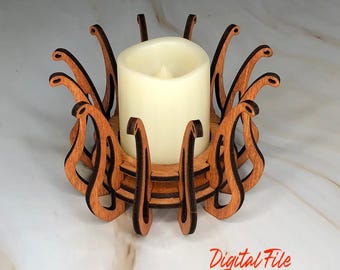 SVG and LightBurn Laser Cut Files for Tea Candle Holder Ideal for Relaxing Scented Tea Candles