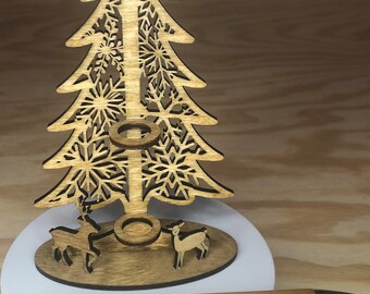 Christmas Tree with deer Pen Holder / Display    Digital Cut  .svg File
