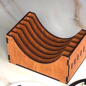 Coaster Holder storage Box for 6 Drink Coasters laser cut file