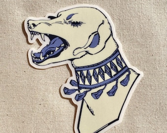 Barking Dog - Transparent Matte Vinyl Sticker | Sighthound | Borzoi