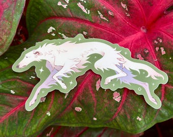 Leaping Borzoi | Matte Vinyl Sticker | Sighthound | Russian Wolfhound