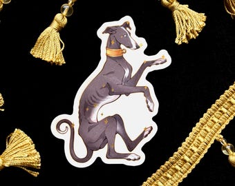 Celestial Whippet/Greyhound Sticker | Constellation | Canis Major | Urania's Mirror | Sighthound | Glossy Gold Metallic Vinyl Sticker