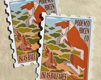 Ibizan Hound | Podenco Ibicenco | 6.5" x 8.5" Stamp Print