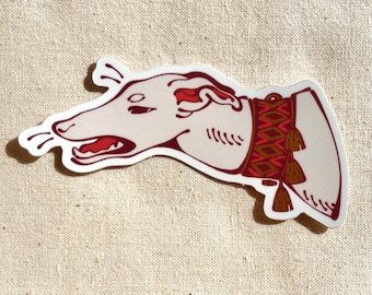 Gold Greyhound - Metallic Gold Matte Vinyl Sticker | Sighthound | Whippet | Dog | Decal