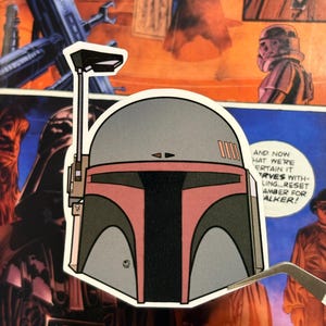 Boba Fett Helmet | Star Wars | Laminated Vinyl Sticker or Magnet