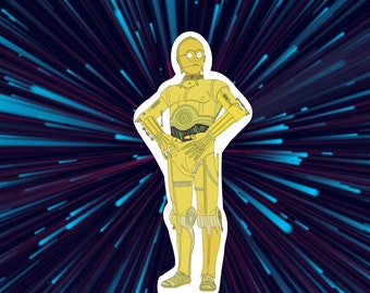 Threepio C-3PO | Star Wars | Laminated Vinyl Sticker or Magnet
