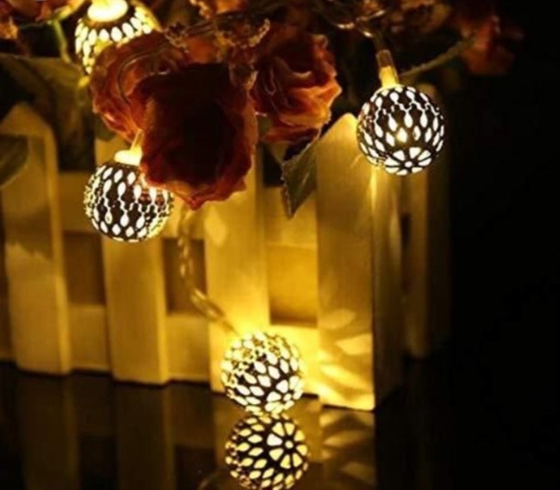 16 Metal Ball Decorative String Light - Etsy
