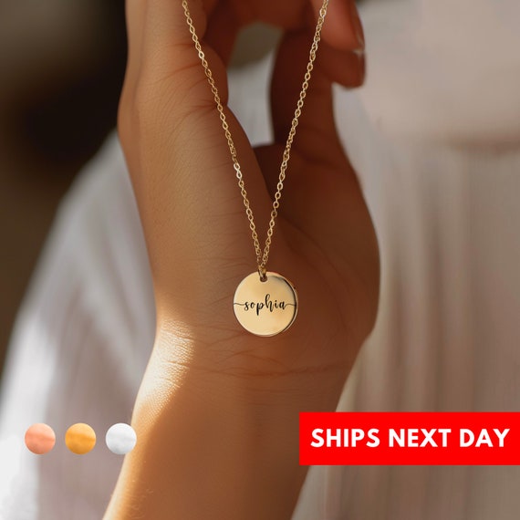 Name coin necklace top