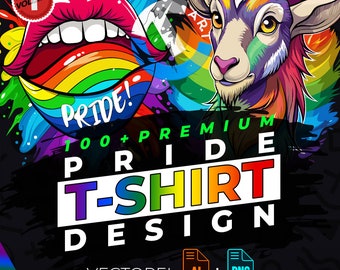 Pride Lgbt vol.1 T-Shirt Design Bundle Suitable for Printing, 100+ High Quality Graphics, Vector Files, Ai, Png, No Background