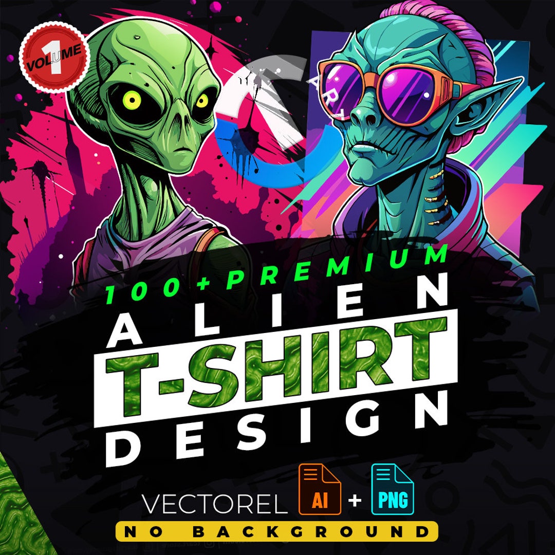 Alien Vol.1 T-shirt Design Bundle Suitable for Printing, 100+ High ...