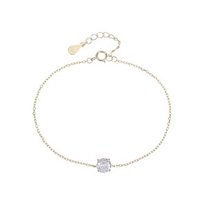 Bracelet solitaire diamant rond, bracelet diamant, bracelet solitaire, bracelet minimaliste en argent sterling image 3