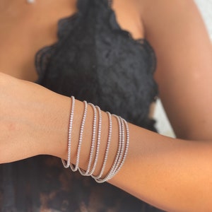 2mm Tennis Bracelet, Couples Bracelet, Dainty Diamond Bracelet, Wedding Jewelry, Bracelet for Women, Bridesmaid Gift,
