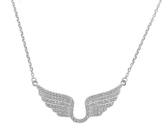 Collier ailes d'ange, collier ailes, collier en argent sterling, cadeau pour elle