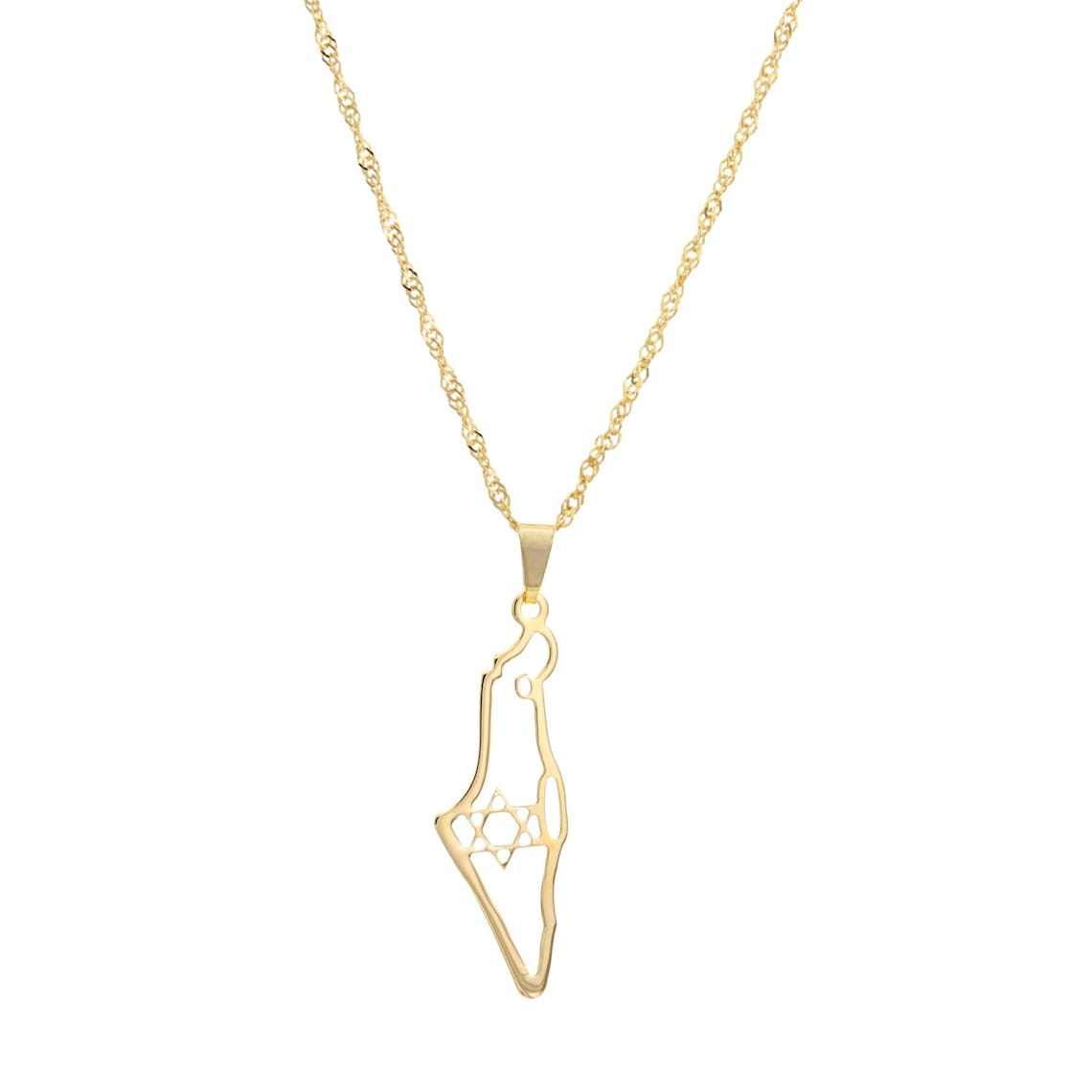 Israel Map Necklace Jewish Symbol - Il Kti1 