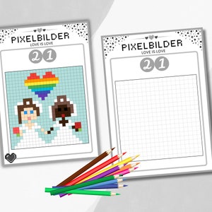 Pixel images: Love is Love - Pixel art, computer science, art