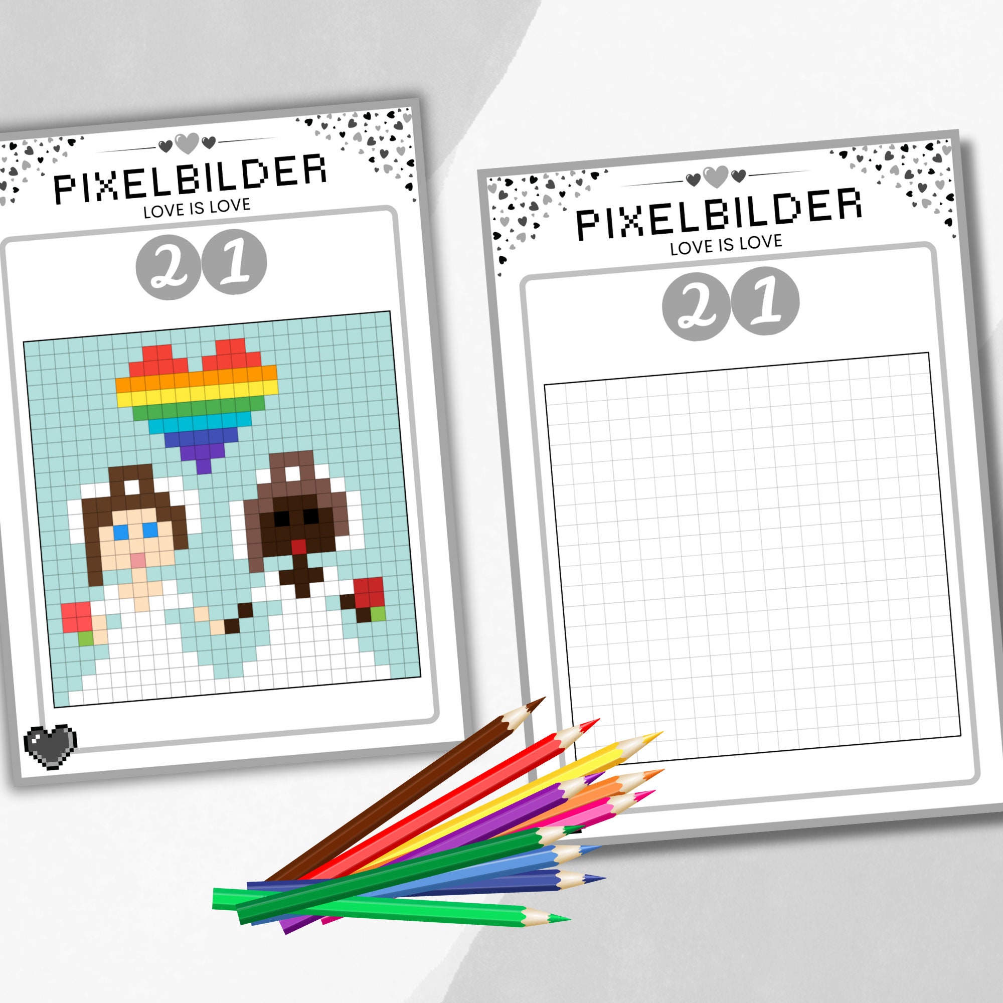 Images en pixels : L'amour est l'amour - Pixel art, informatique, art