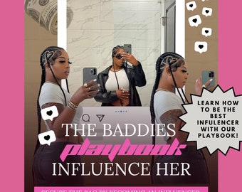Baddies InfluencHER Playbook, Ebook, Gifts, Gifts For Her, Influencer, Baddie, Cute, Digital, Growth, Inspirational, PDF, Book, Guide