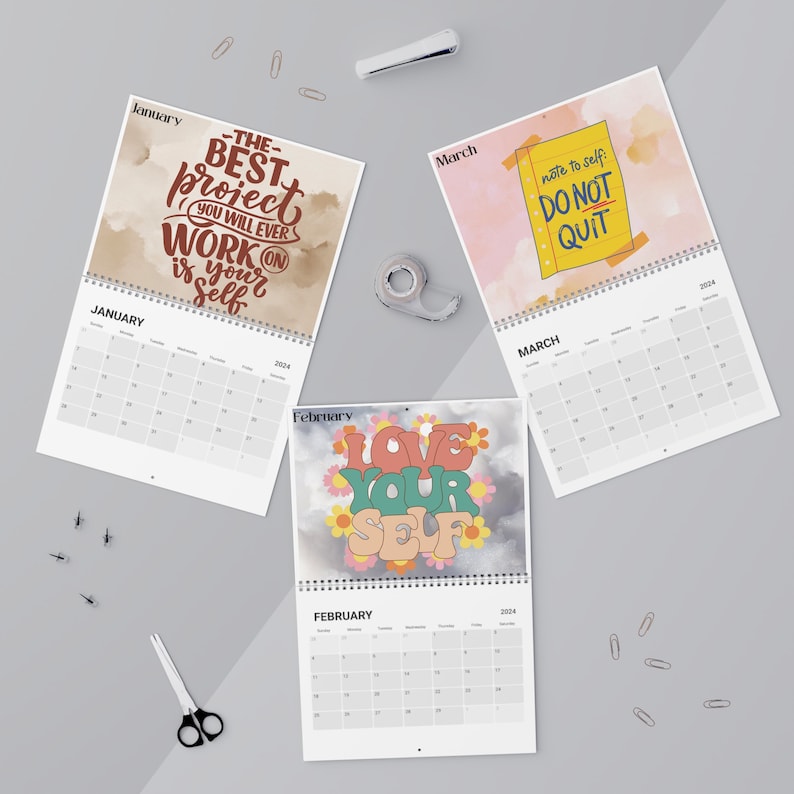 Self Love Calendar 2024, Self Care, Cute Calendars, Gifts, Gift for Her