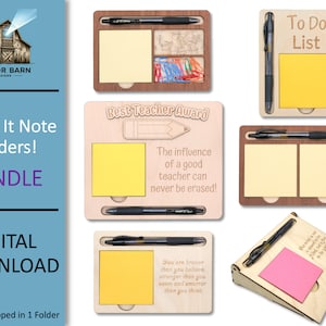Sticky Note Holder SVG Laser Cut Files: Desk Organizer Bundle (Digital Download)