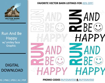 Archivo gráfico SVG de fitness, descarga digital de cara sonriente para corredores