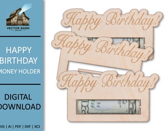 Birthday Money Holder SVG Laser Cut Files (Digital Download)