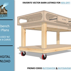 Workbench Build Plans DIY Craft Table | Workshop Table | Workbench Plans | Workshop Woodworking Plans | PDF Plans Woodworking | Shop Table