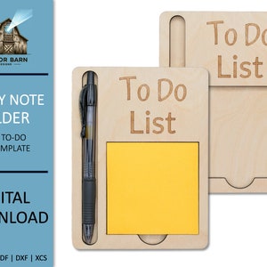 Sticky Note Holder SVG Note Holder SVG File Laser Cut Files xTool Glowforge Files Laser Engrave Files Desk Organizer SVG Ai dxf