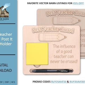 Teacher Sticky Note Holder SVG Laser Cut File (Digital Download)