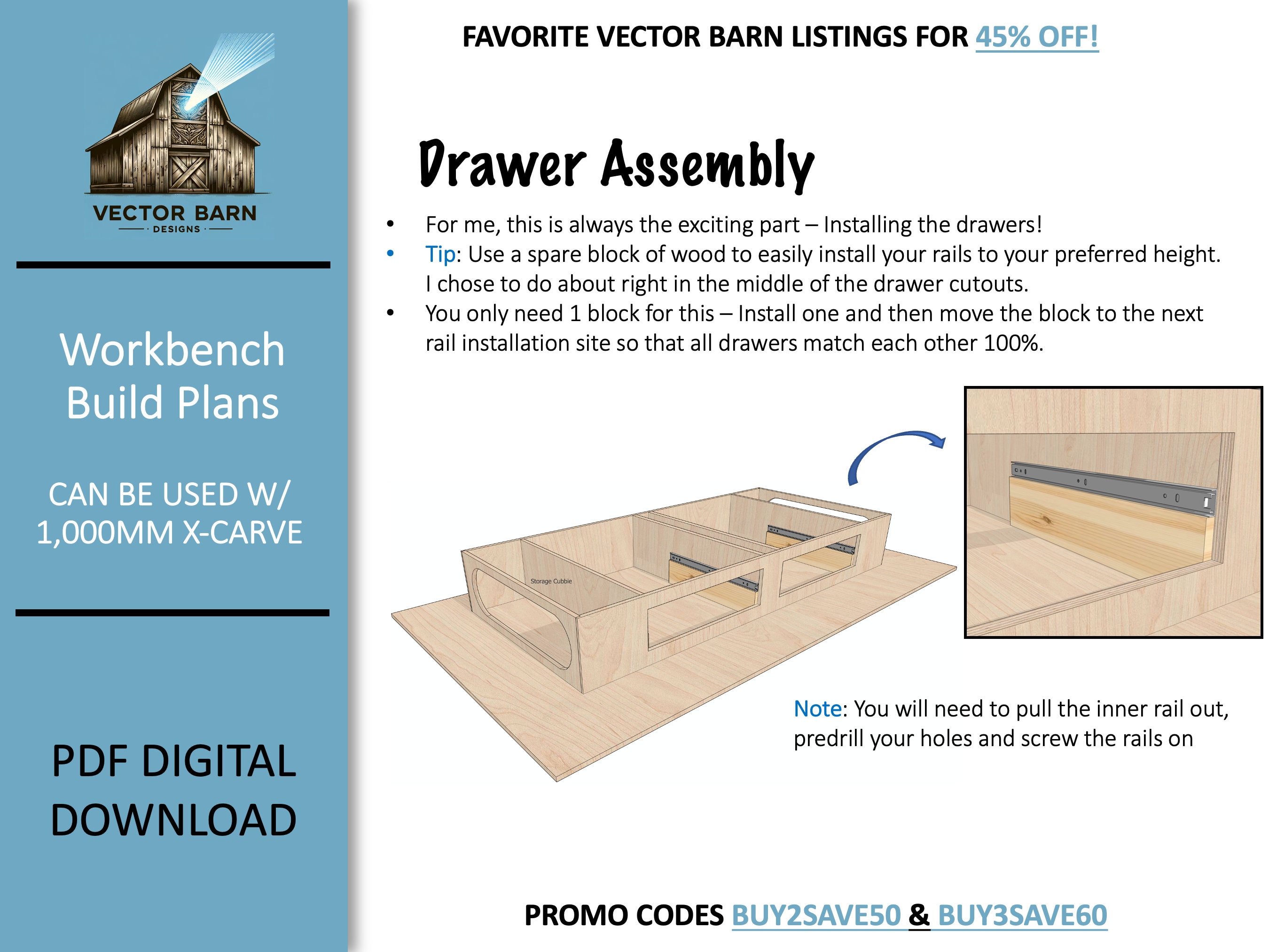 CNC Table Workbench Plans | 1000mm X-carve, Storage (PDF Plans) - Etsy