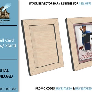 Marco de tarjeta de béisbol SVG Archivo de corte láser xTool Glowforge Archivos de corte Marco pequeño para tarjetas deportivas SVG Archivos de grabado láser Dxf Ai Svg