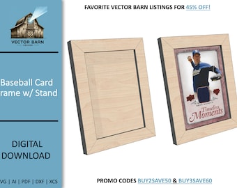 Laser Cut Baseball Card Frame SVG File (Digital Download)
